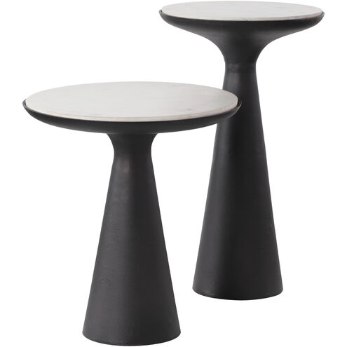 Chizu 25.5 X 14.75 inch White / Bronze Nesting End Tables, Set Of 2